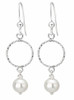 Silver Circle & Pearl Dangle Earrings