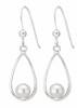 Silver Teardrop w/Pearl Earrings