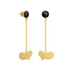 Miro Black/Gold Heart Earrings