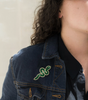 Beaded Green Snake Brooch
