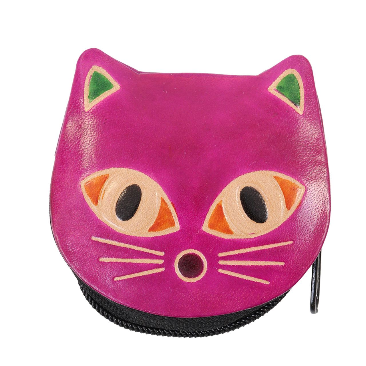 Handmade Leather Cat Face Coin Purse - collectibles - by owner - sale -  craigslist