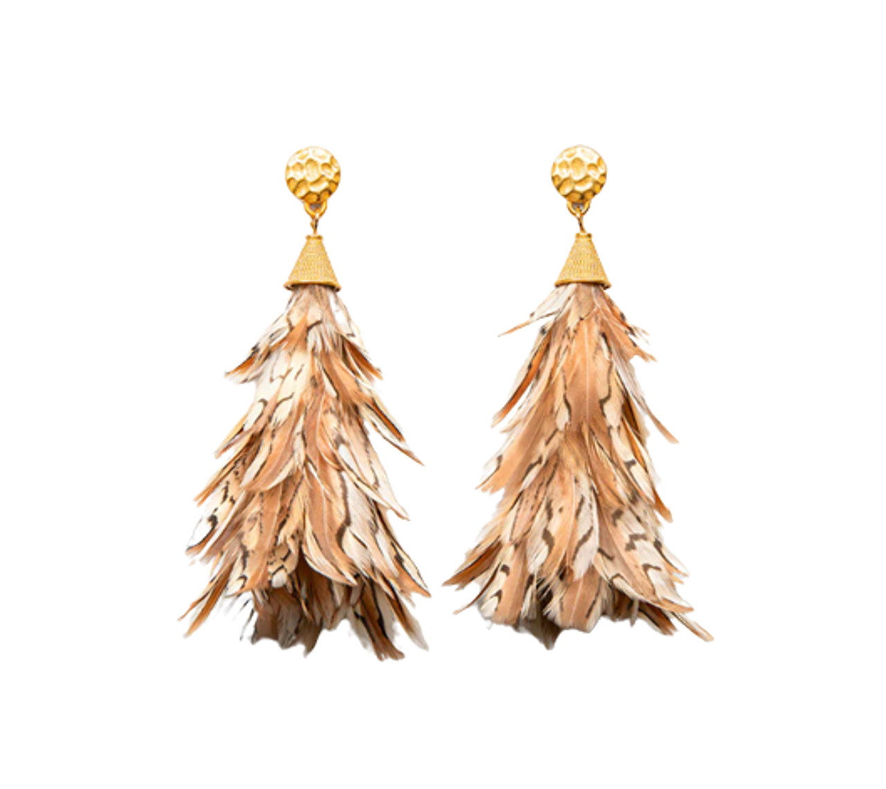 Quail Feather Statement Earrings