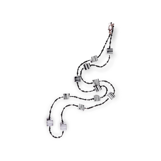 Black & White Layered Resin Cube Necklace Black & White Layered Resin Cube Necklace