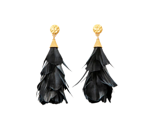 Quail Feather Statement Earrings