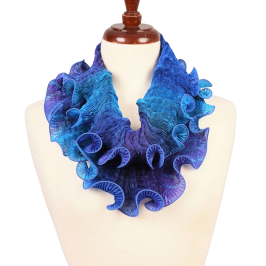 Silk Infinity Scarf, Blue
