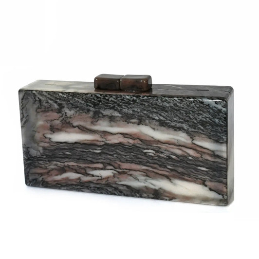 Brown/Black & Beige Marble Clutch