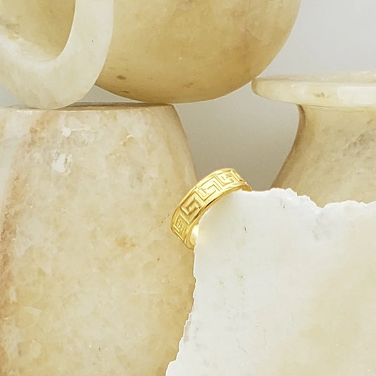 Gold Classical Meander Ring
