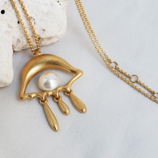 Salvador Dali Gold Eye Necklace