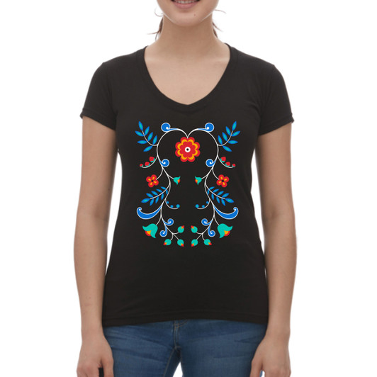 Anishinaabe V-Neck Tee 