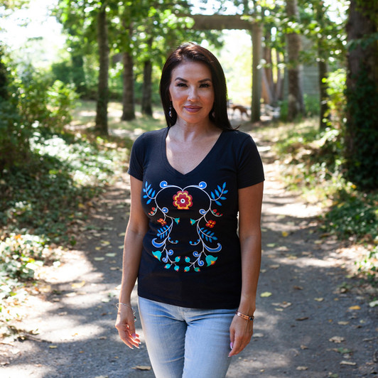 Anishinaabe V-Neck Tee 