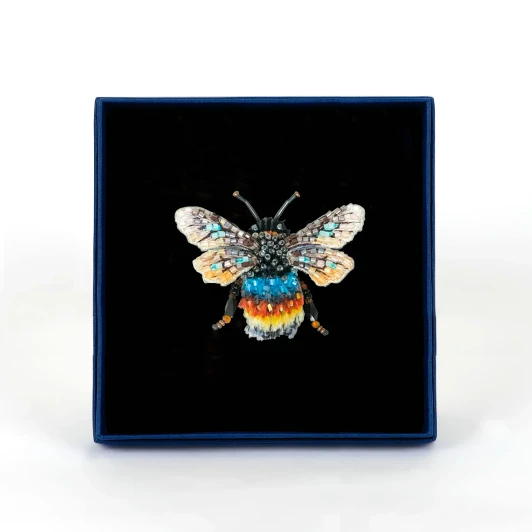 Striped Bee Brooch