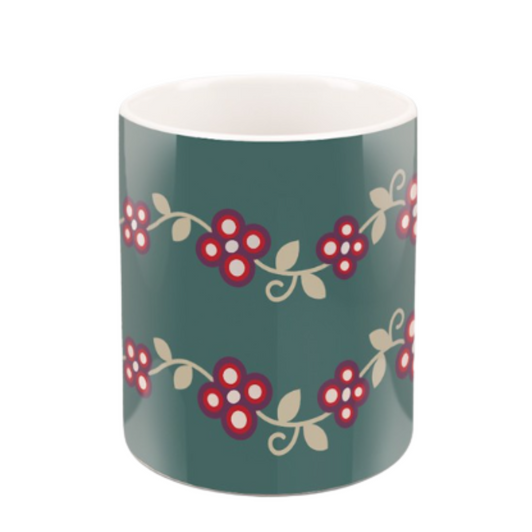 Woodland Floral, Eva Oldman Green 11 oz. Mug