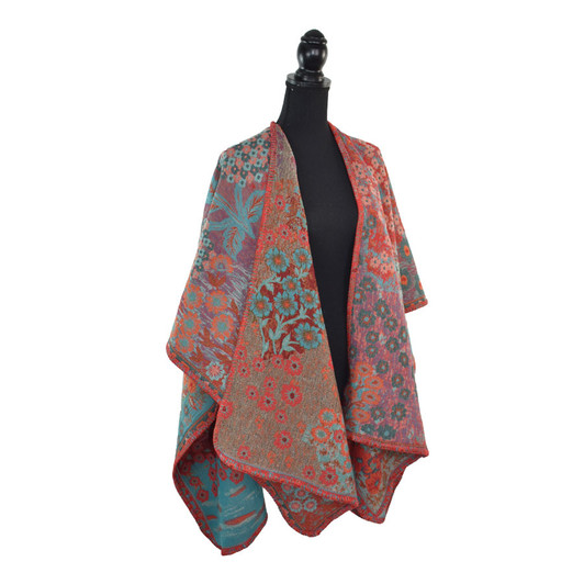 Mena Kimono Wrap - Red/Teal