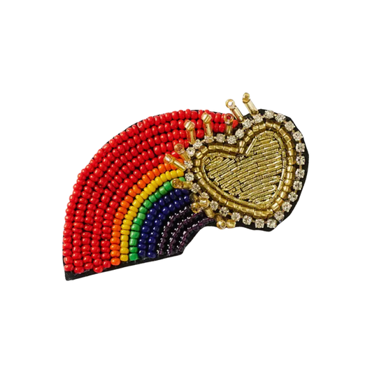 Bala Mani Beaded Rainbow Brooch