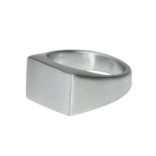 Men's Steel Flat Top Ring, Size 10