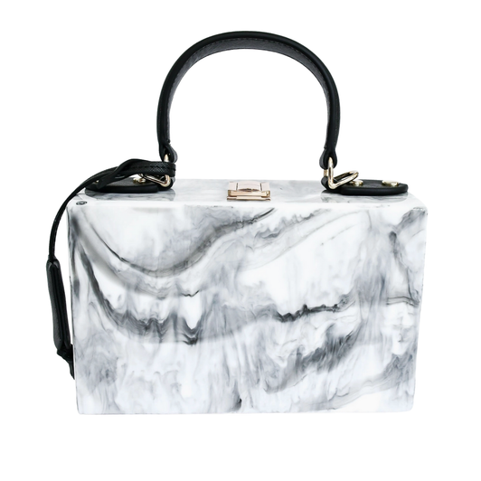 White & Black Swirl Box Bag