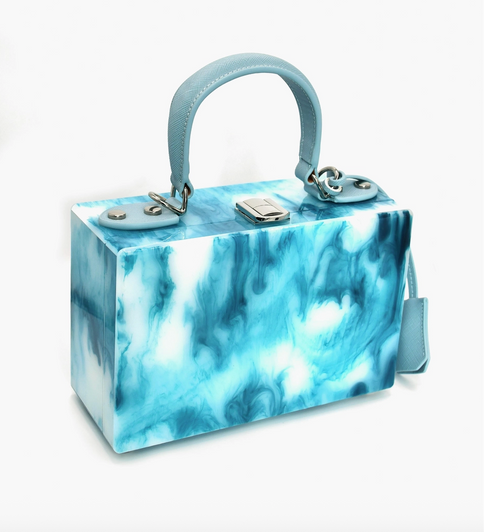 Light Blue Cloudy Box Bag