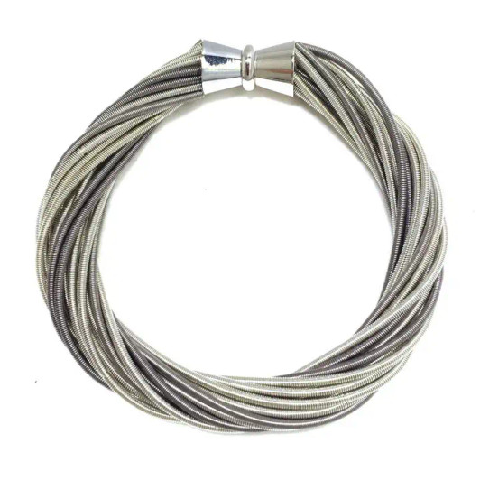 Silver & Slate Twist Bracelet