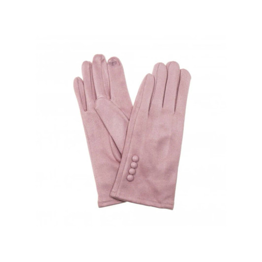 Four Button Heather Pink Gloves
