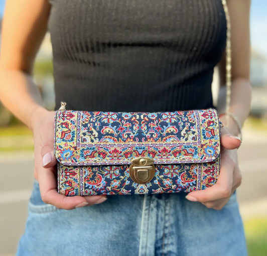 Turkish Rug Crossbody Bag Red/Blue