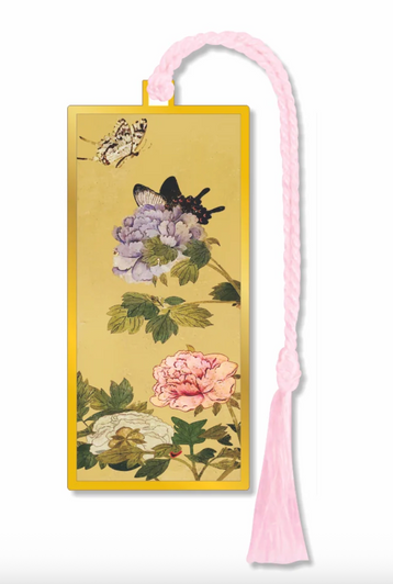 Peonies & Butterflies Metal Bookmark