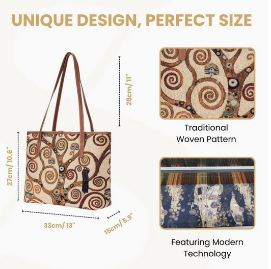 Gustav Klimt Tree of Life Tapestry Tote
