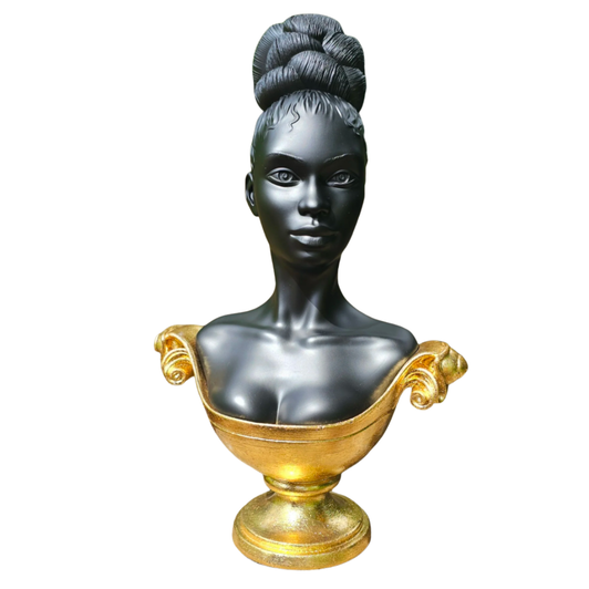 Regal Bust Sculptue, Black/Gold