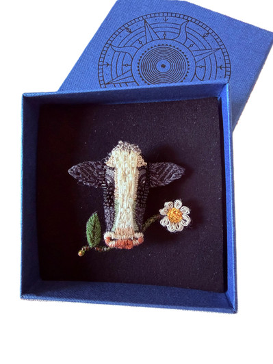 Happy Cow Brooch