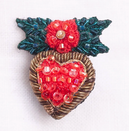 Hollly Heart Brooch