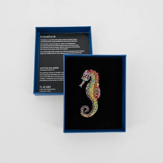 Spotted Seahorse Brooch