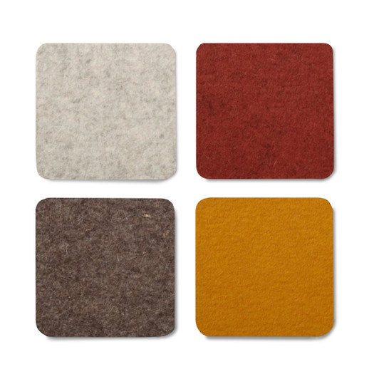 Merino Wool Square Coasters - Desert 4 pk