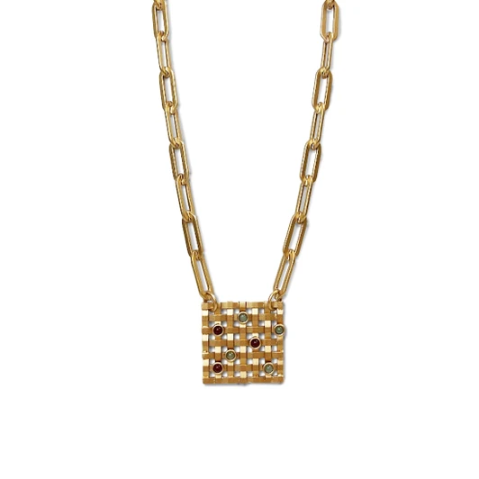 Bronze Grid Necklace