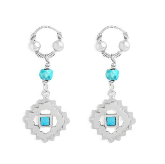 Silver Turquoise Drop Earrings