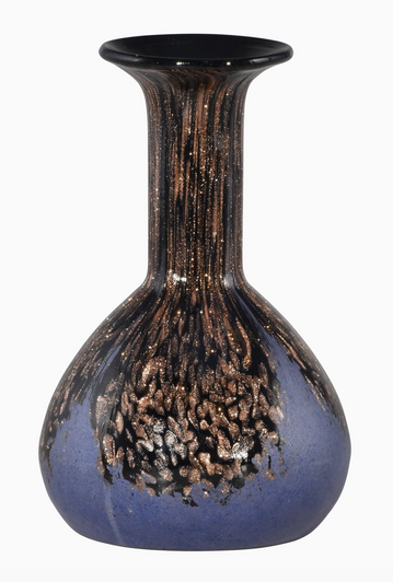 Blue/Black Art Glass Vase