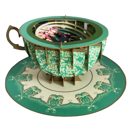 3D Popup Teacup Card - Sparrows
