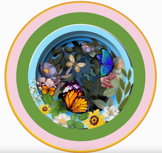 3D Popup Teacup Card - Butterfly