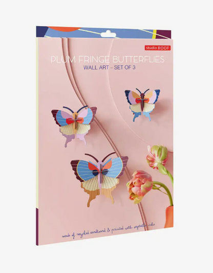 Plum Fringe Butterfly 3D Wall Art