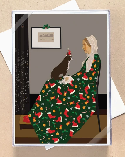 Arrangement with Pup Boxed Holiday Cards