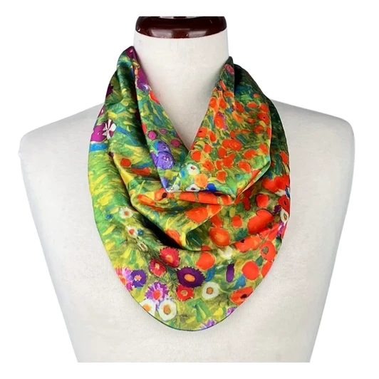 Klimt Flower Field Magnetic Scarf