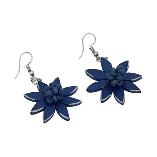 Blue Amaya Flower Earrings