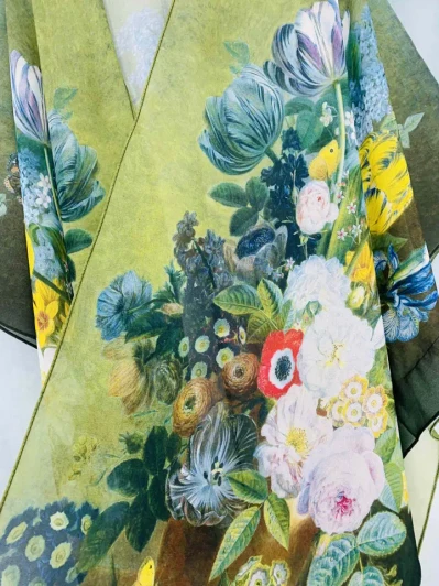 Green Oil Painting kimono