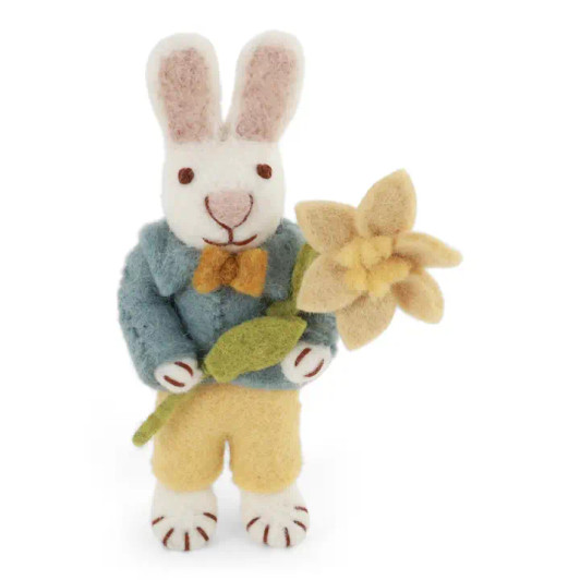 Bunny Bpy with Blue Jacket & Flower