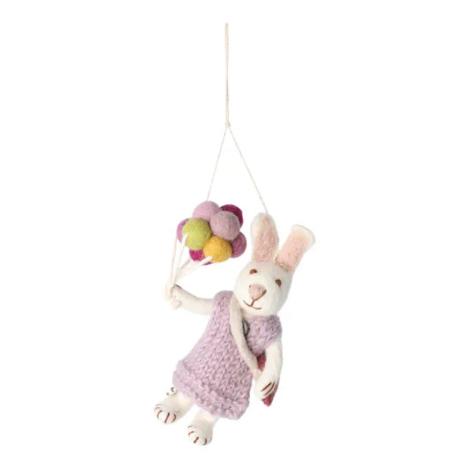 Bunny Girl w/Lavender Dress & Balloons