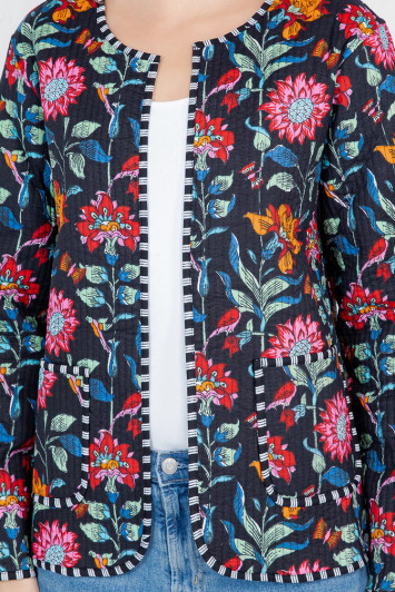 Multi Floral Quilted Jacket