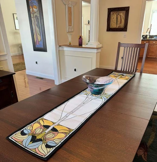 Art Nouveau Peridot Table Runner