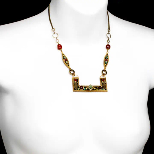 Earth Abstract Bar Necklace