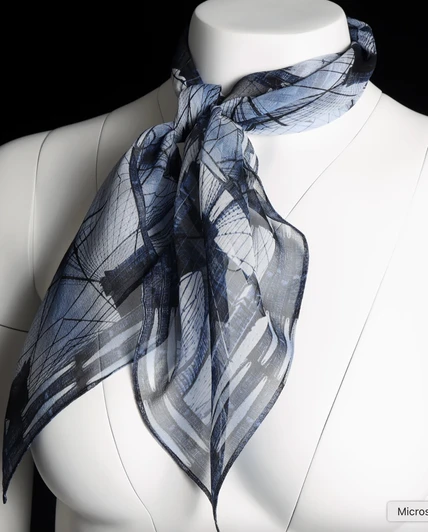 Brooklyn Bridge Square Blue Scarf