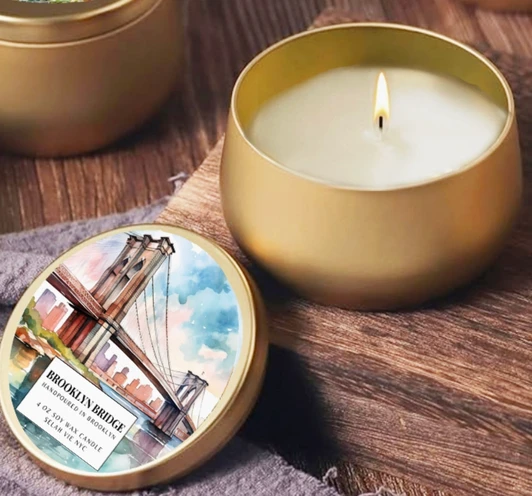 Brooklyn Bridge Tin Candle