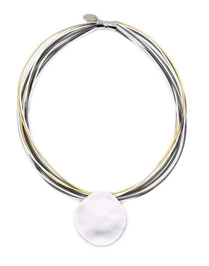 Gold/Slate/White/Silver Disc Necklace