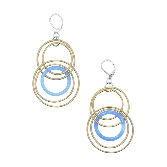 Gold & Turquoise Resin Rings Earrings